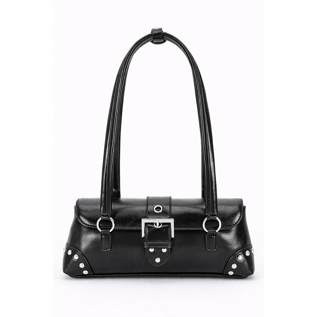 Khaki Faux Leather Shoulder Bag