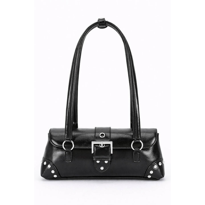 Khaki Faux Leather Shoulder Bag