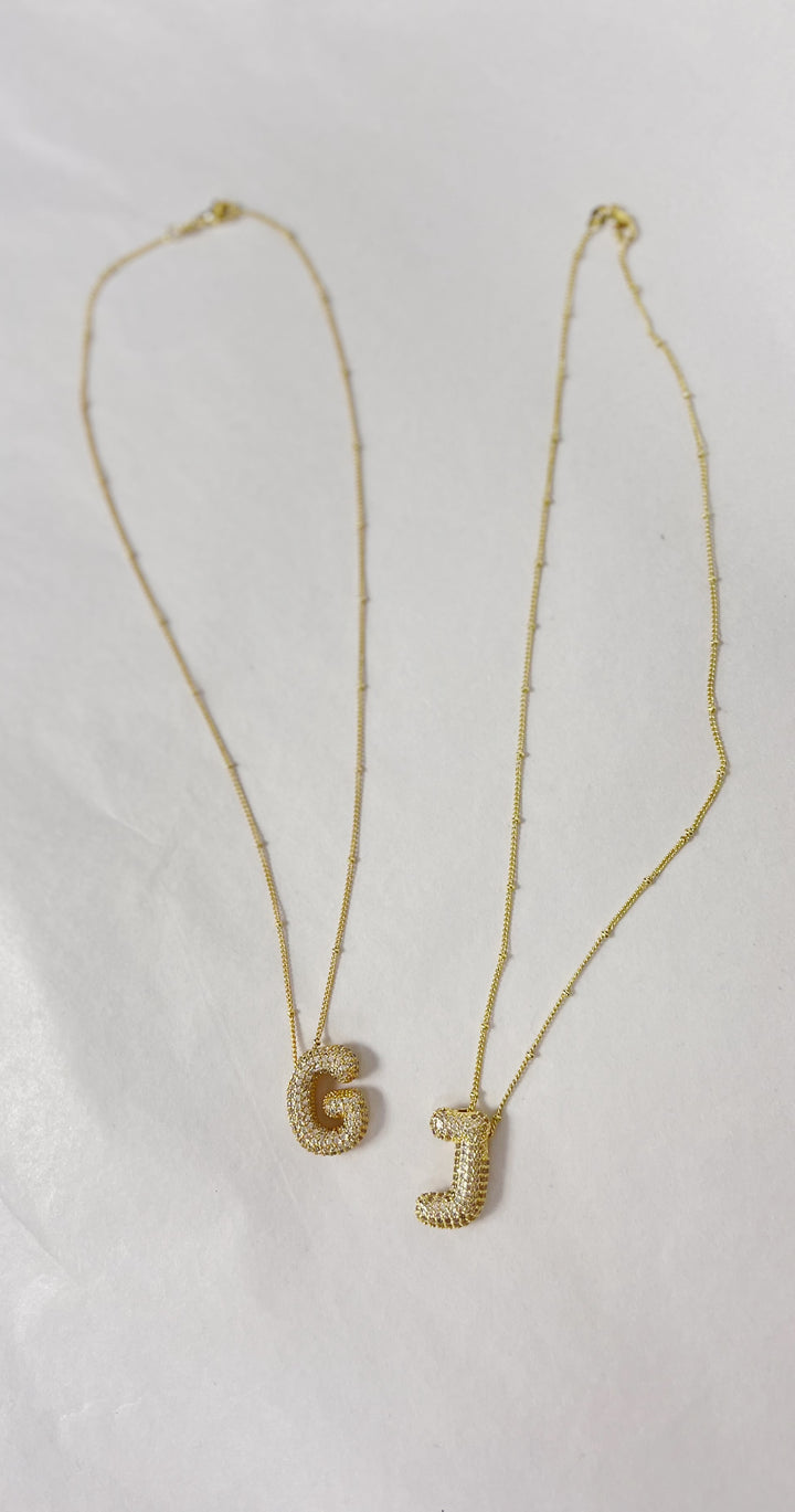 Bubble Initial Necklace