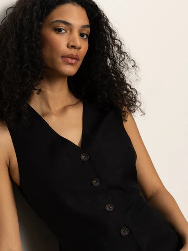 Black Tie-Back Vest