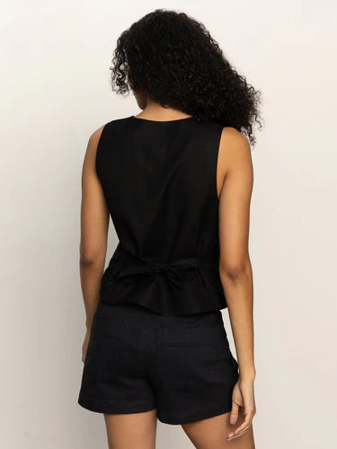 Black Tie-Back Vest