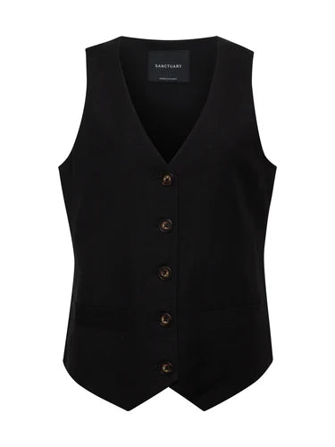 Black Tie-Back Vest