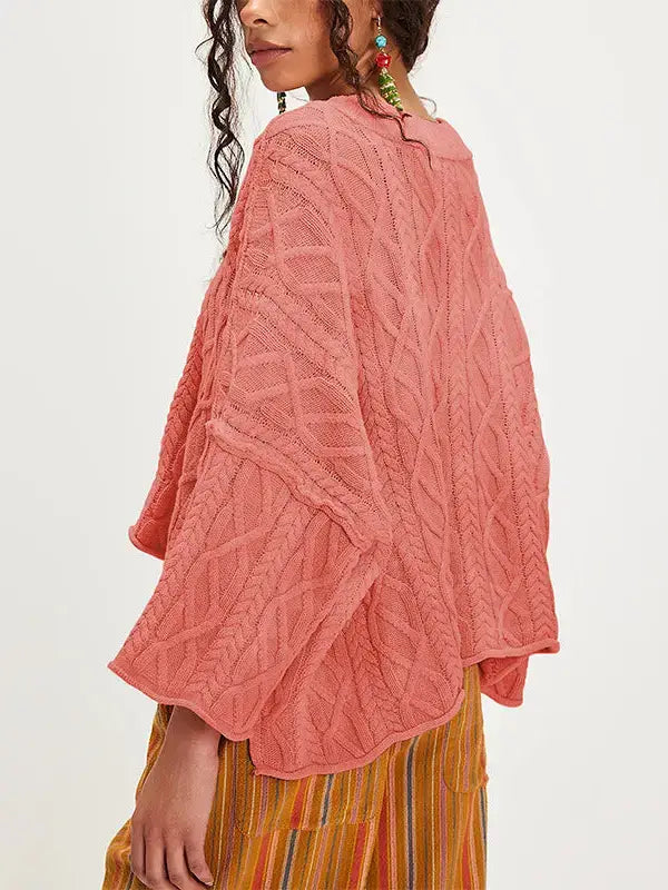 Loose fit cable sweater