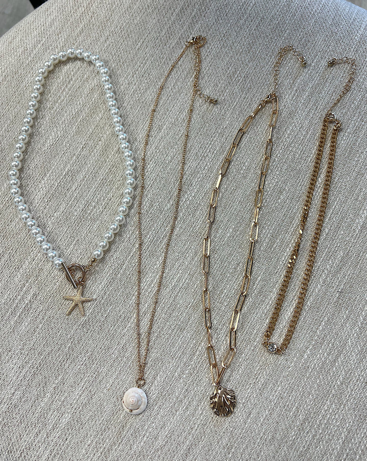 Ocean Pearl Layered Necklace Set