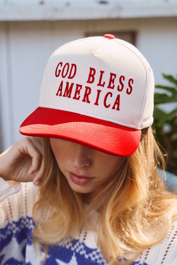 Red White God Bless America Hat