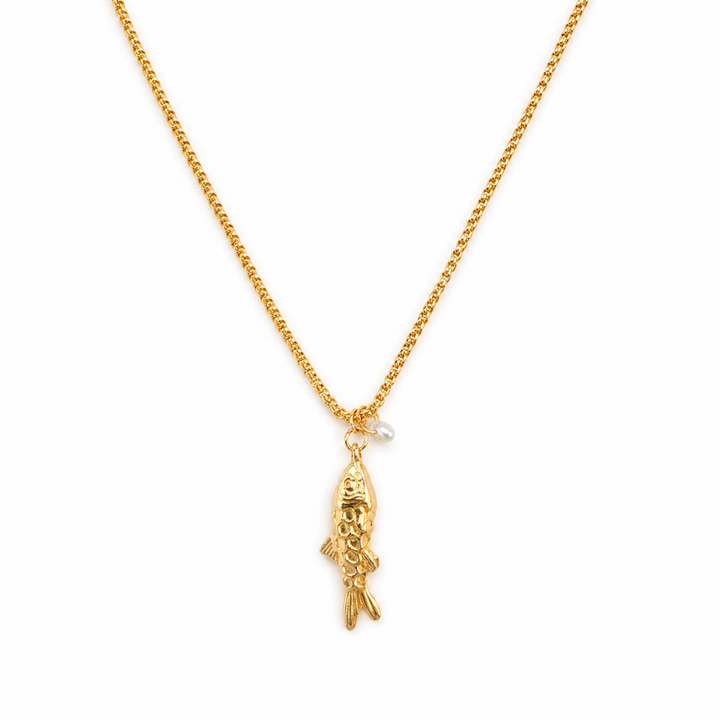 Gold Fish Pendant Necklace-a-styledcollective
