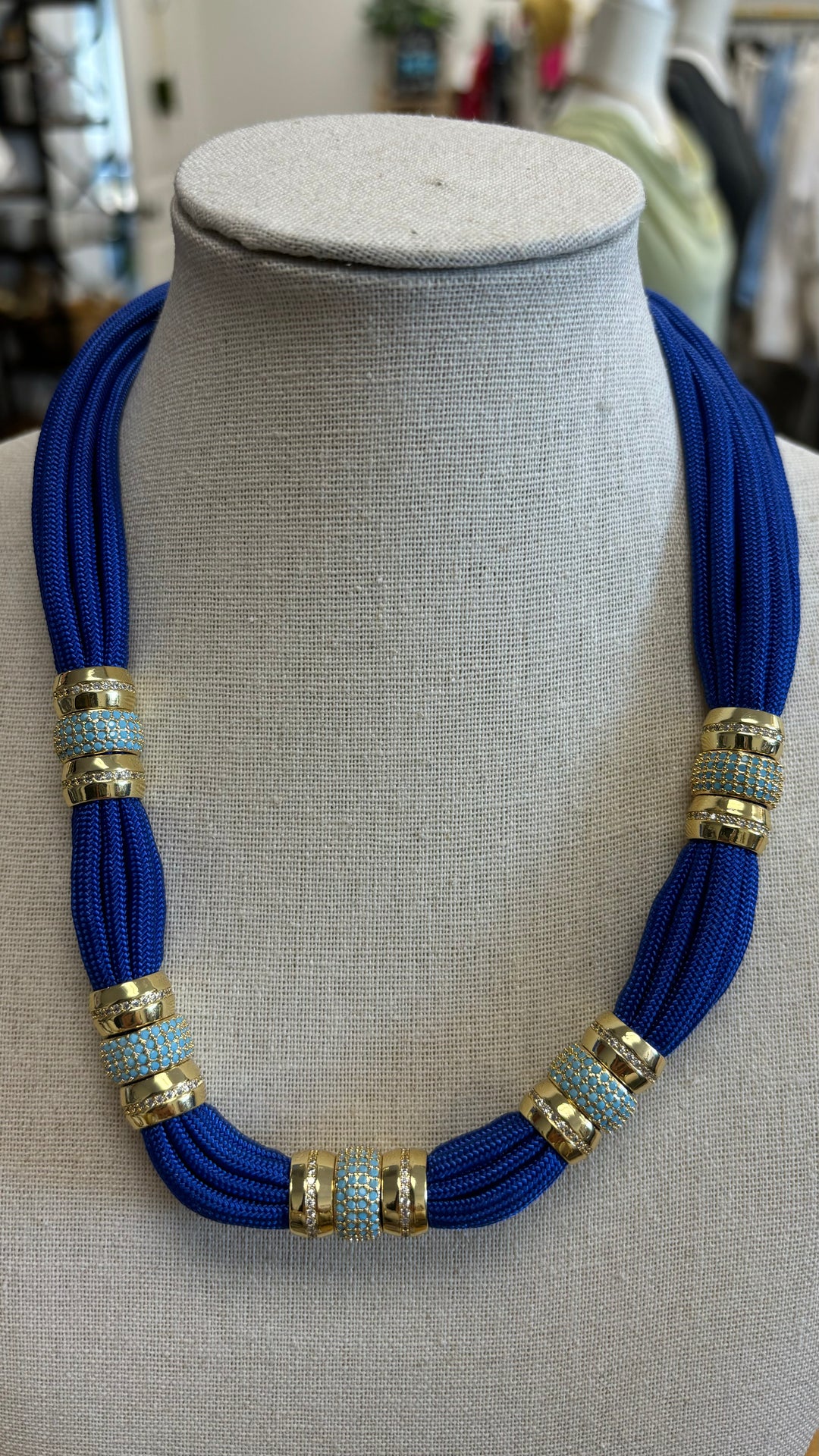 Blue & Gold Necklace - A Styled Collective Women's Boutique