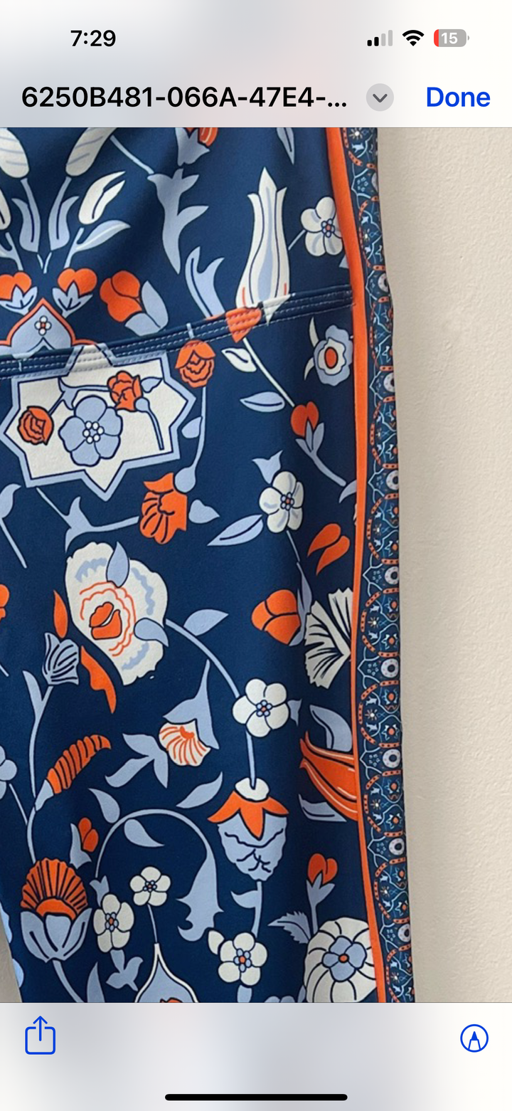 Designer Blue & Orange Leggings