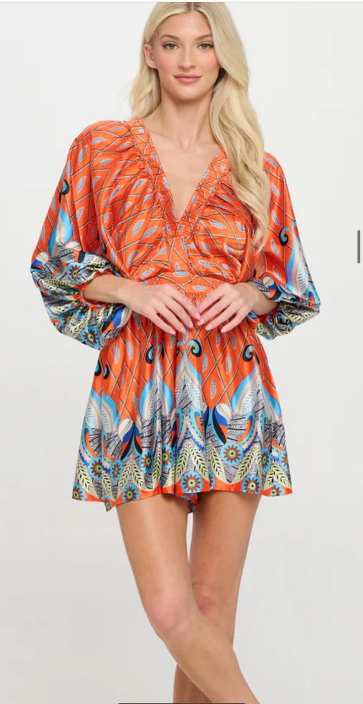 Orange Summer Romper- 1 XS LEFT