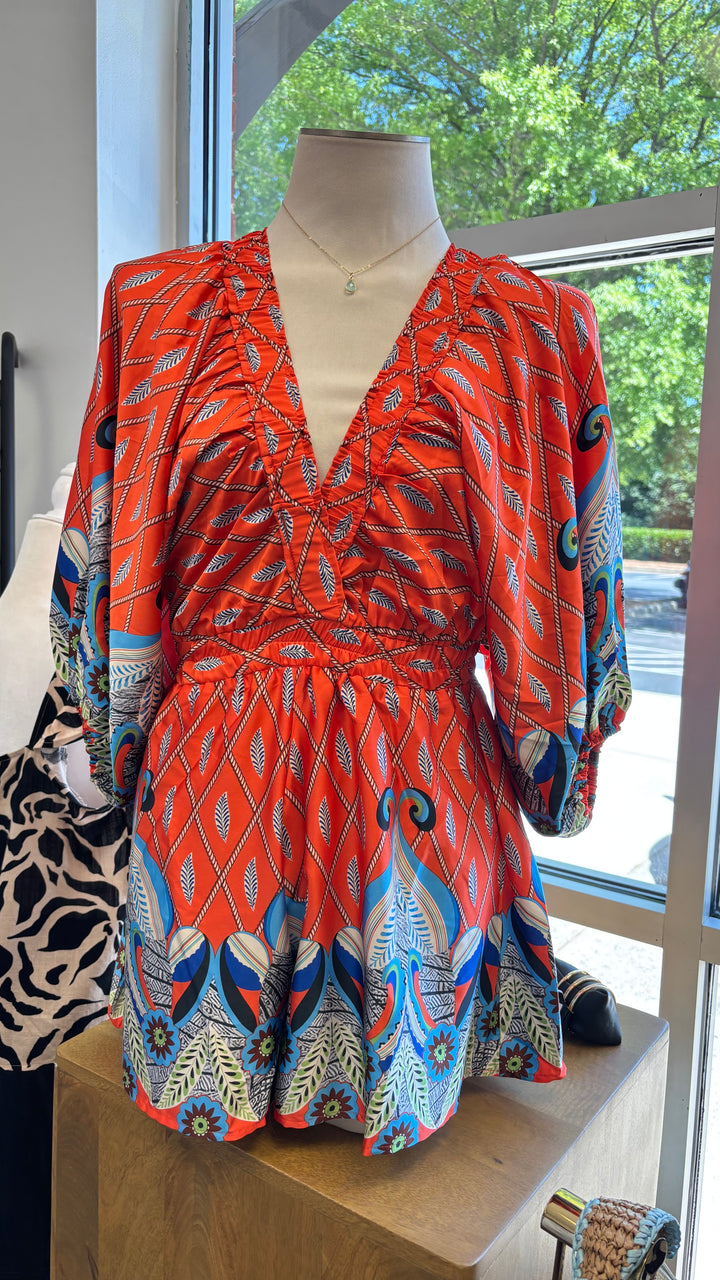 Orange Summer Romper- 1 XS LEFT