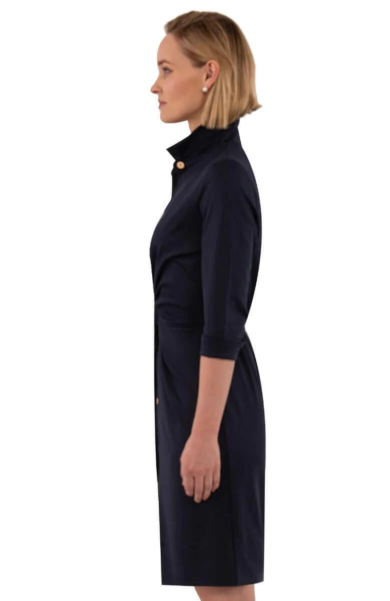 Twist Front Navy Dress 1 LEFT