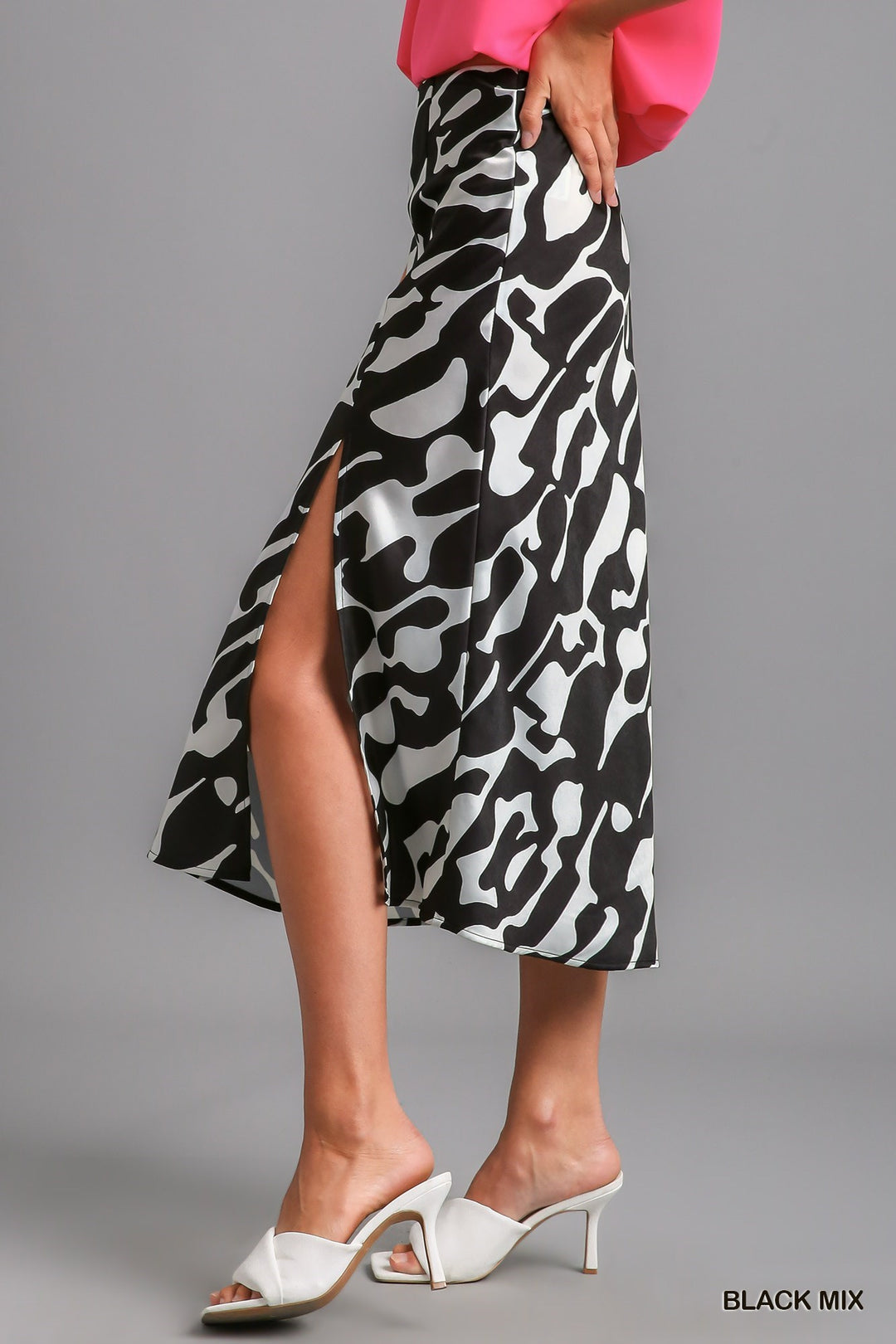 Black & White Mixed Media Skirt