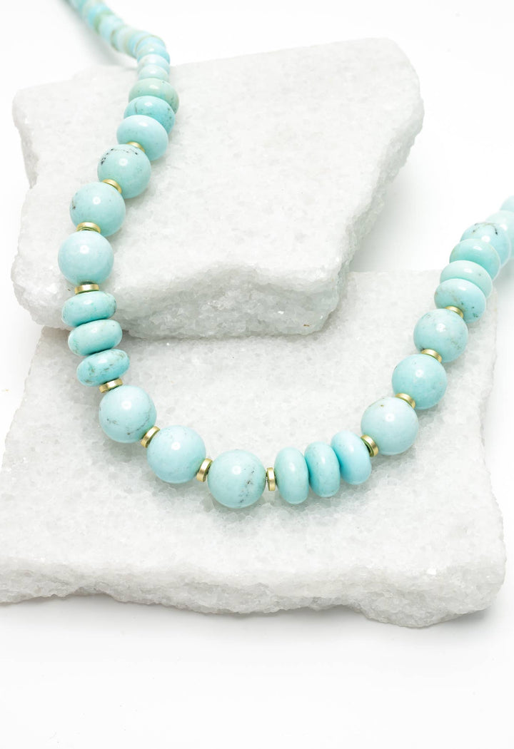 Light Blue Bead Necklace 