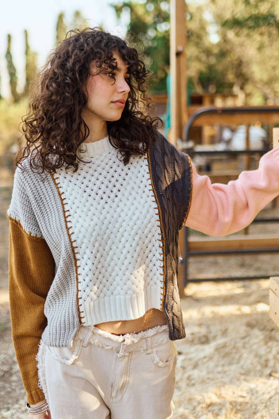 Multi Texture & color sweater mello