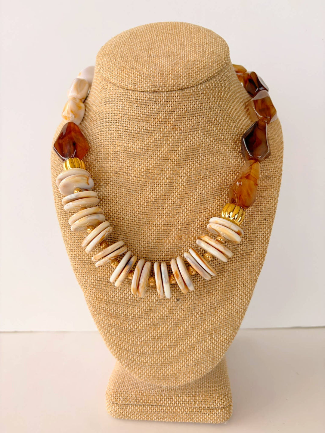 Natural Stone and Bead Necklace 
