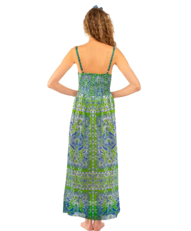Blue and Green Maxi Dress