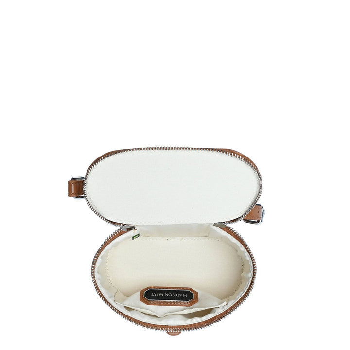 Mini Basket Rattan &amp; Camel Crossbody