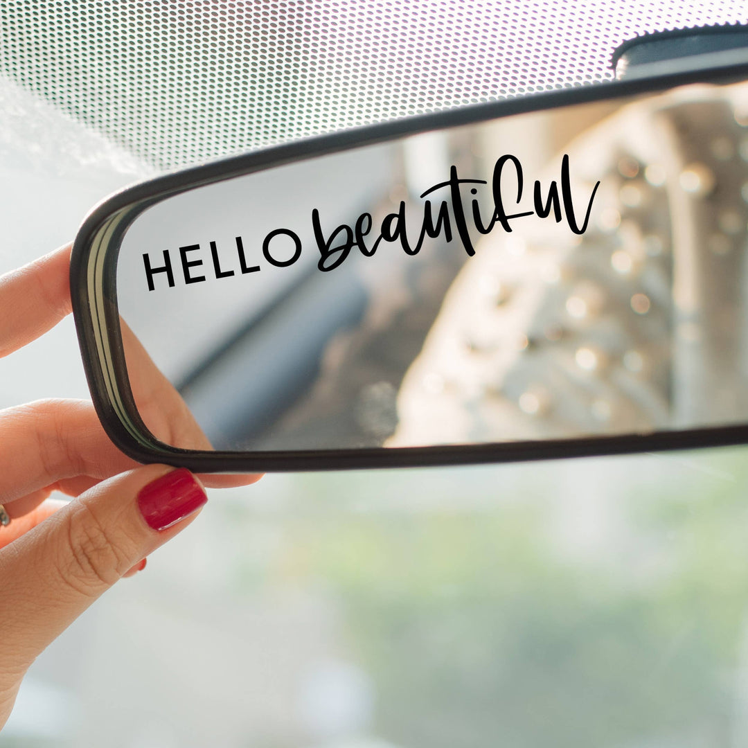 Hello Beautiful Mirror Decal