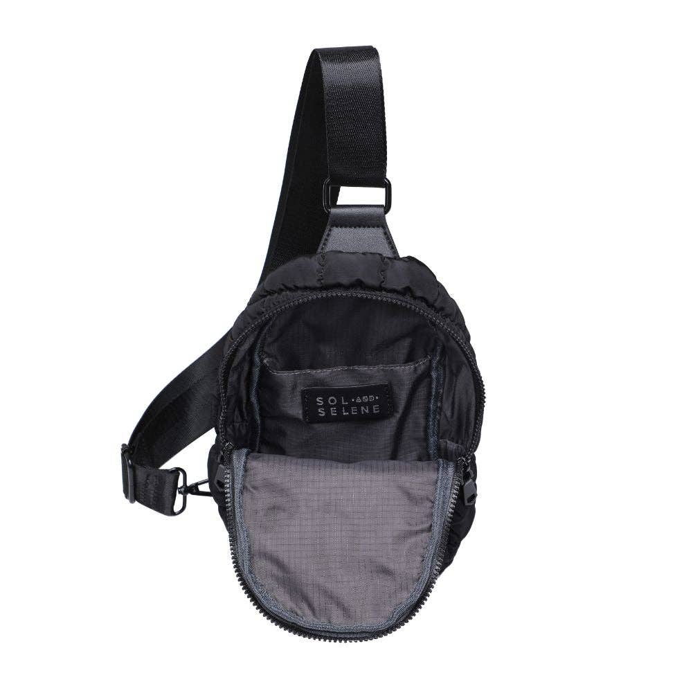 Quilted Puffer Nylon Sling Backpack