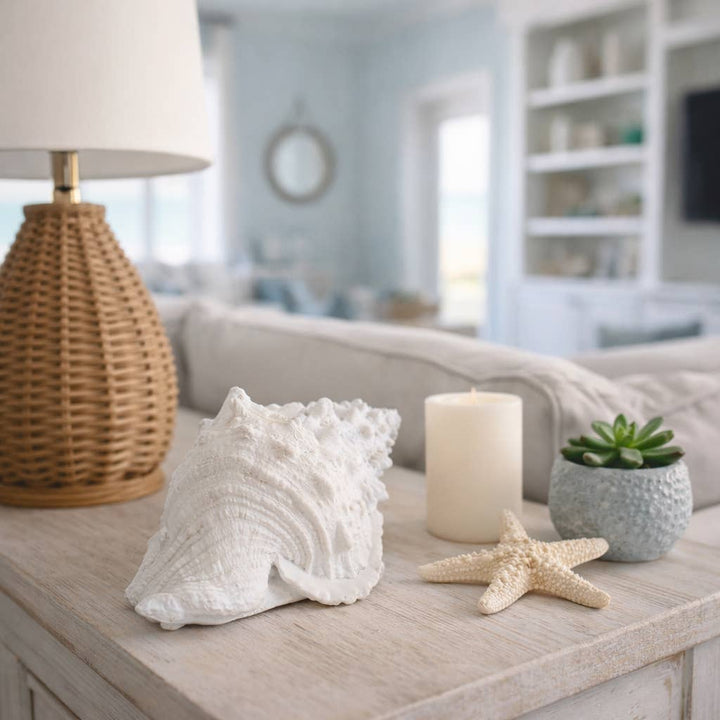 White Coastal Solid Conch Shell