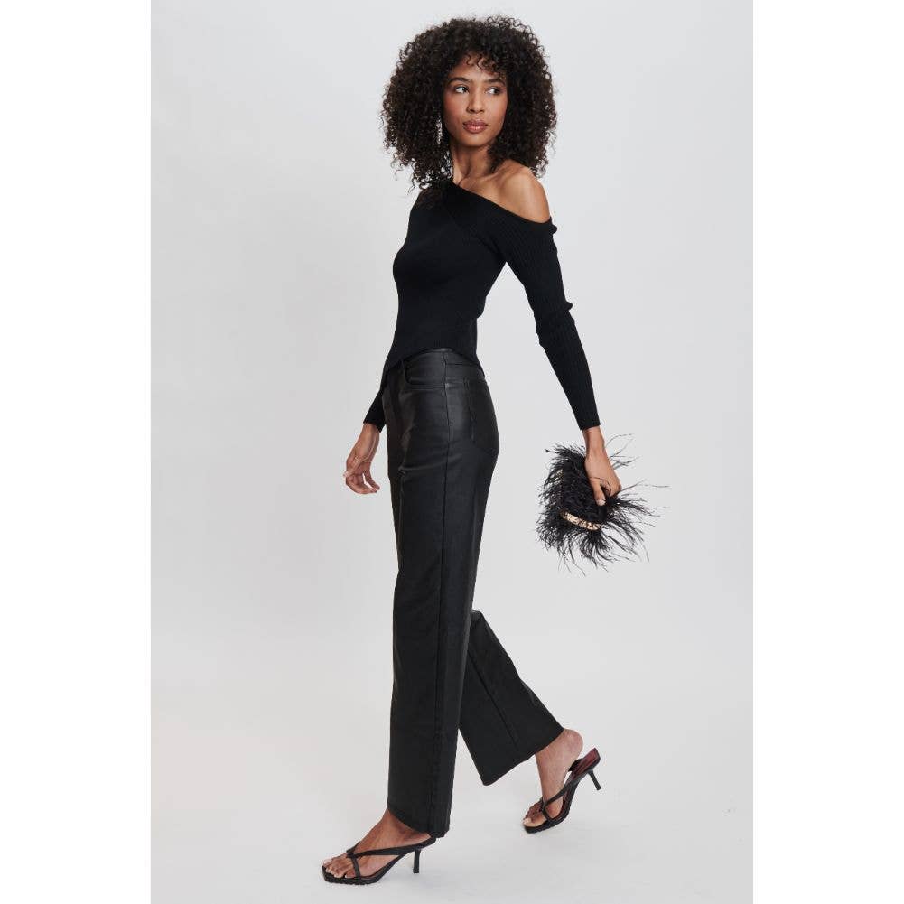 Suede Leather Bag with Feathers