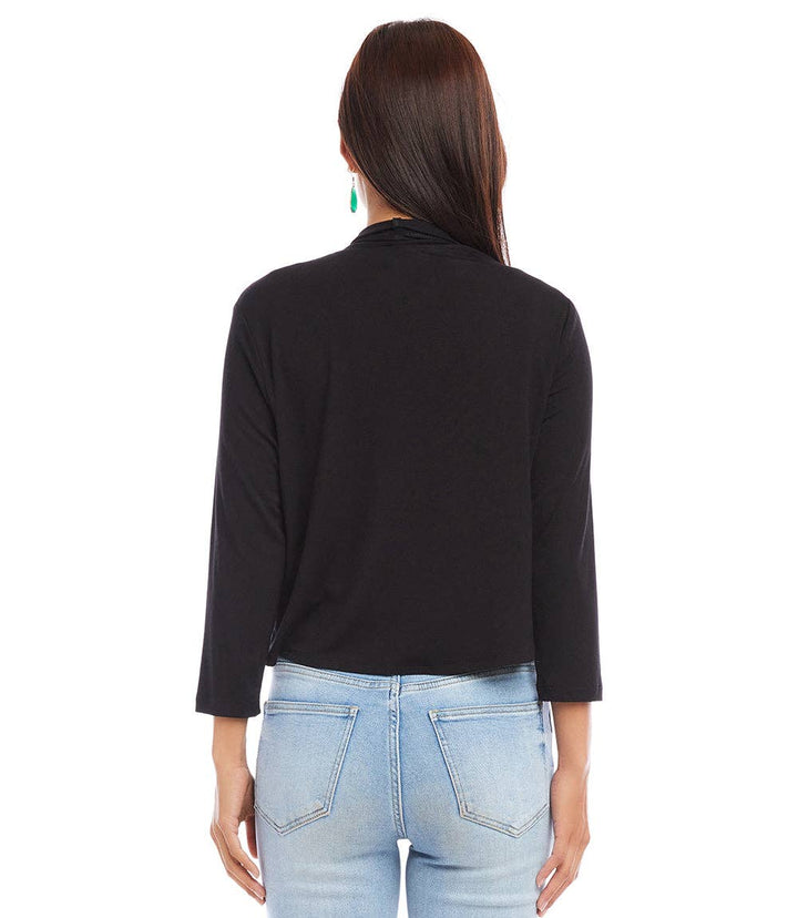 Black Open Front  Cardigan