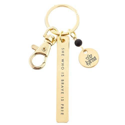 Gold Key Chains with Inspirational Words
