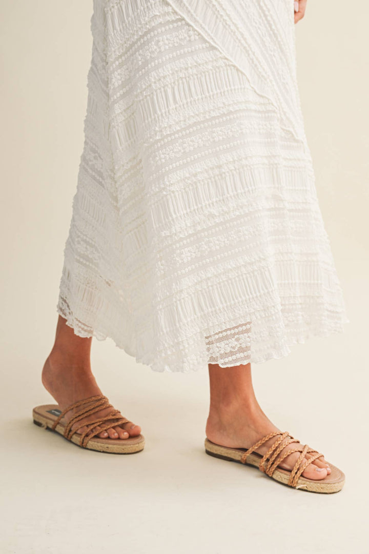 Asymmetrical Tiered Lace Panel Skirt