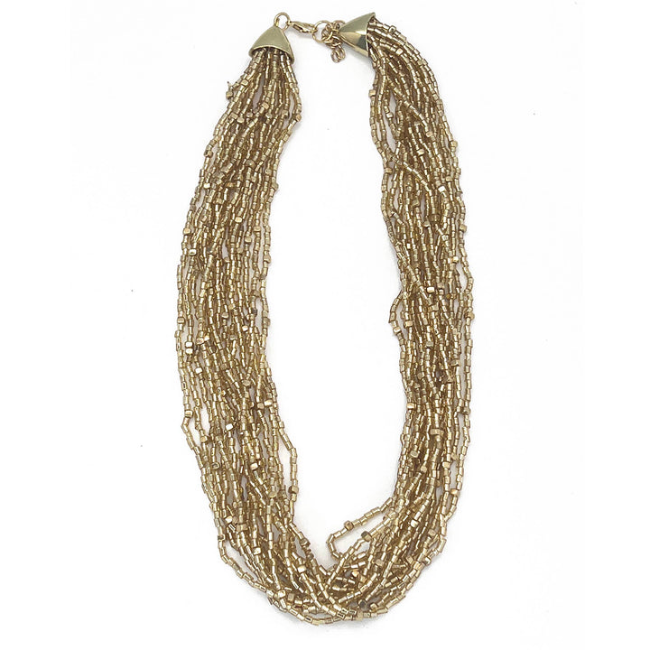 Beaded Multi-Strand Bib Necklace