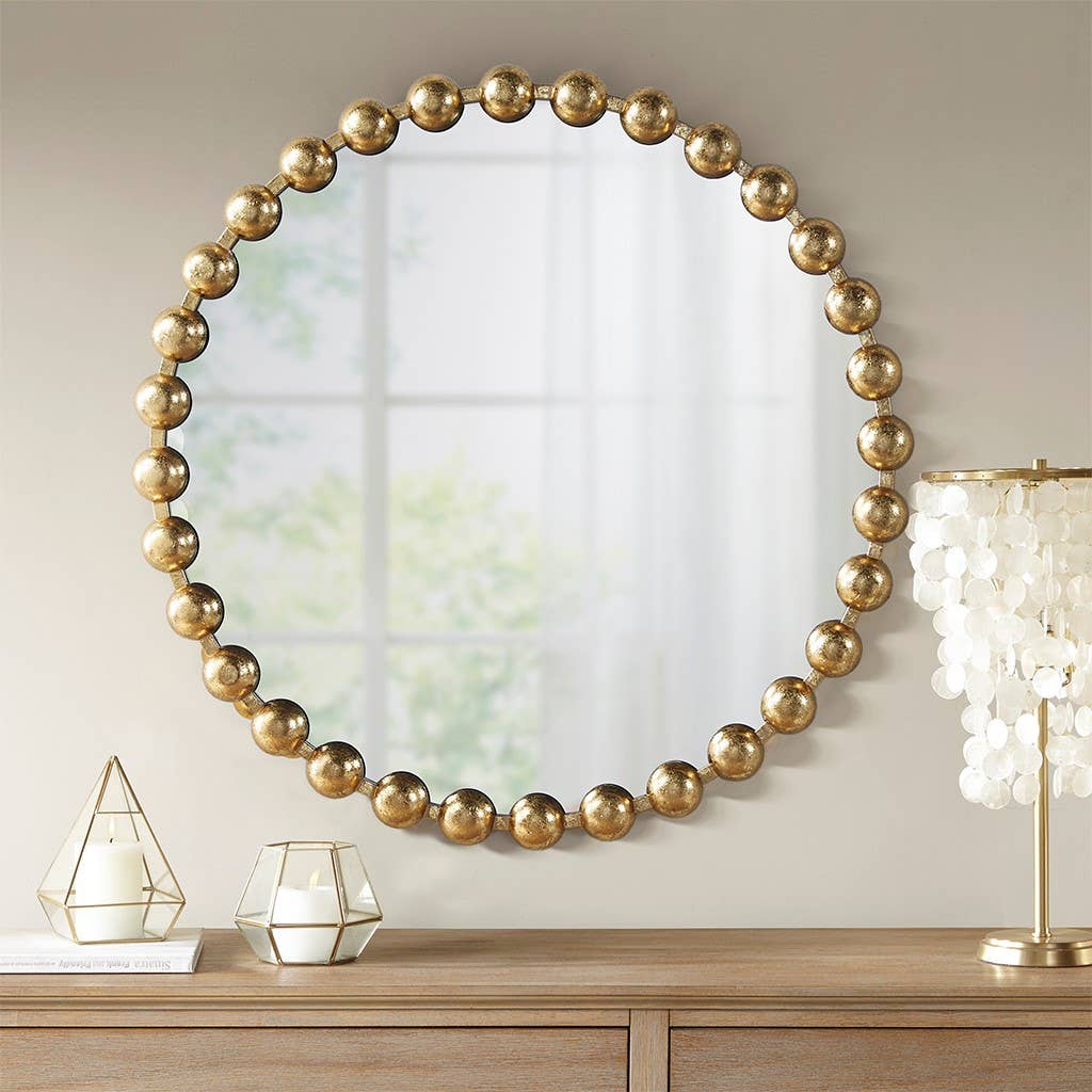 Gold Round Iron Framed Wall Decor Mirror