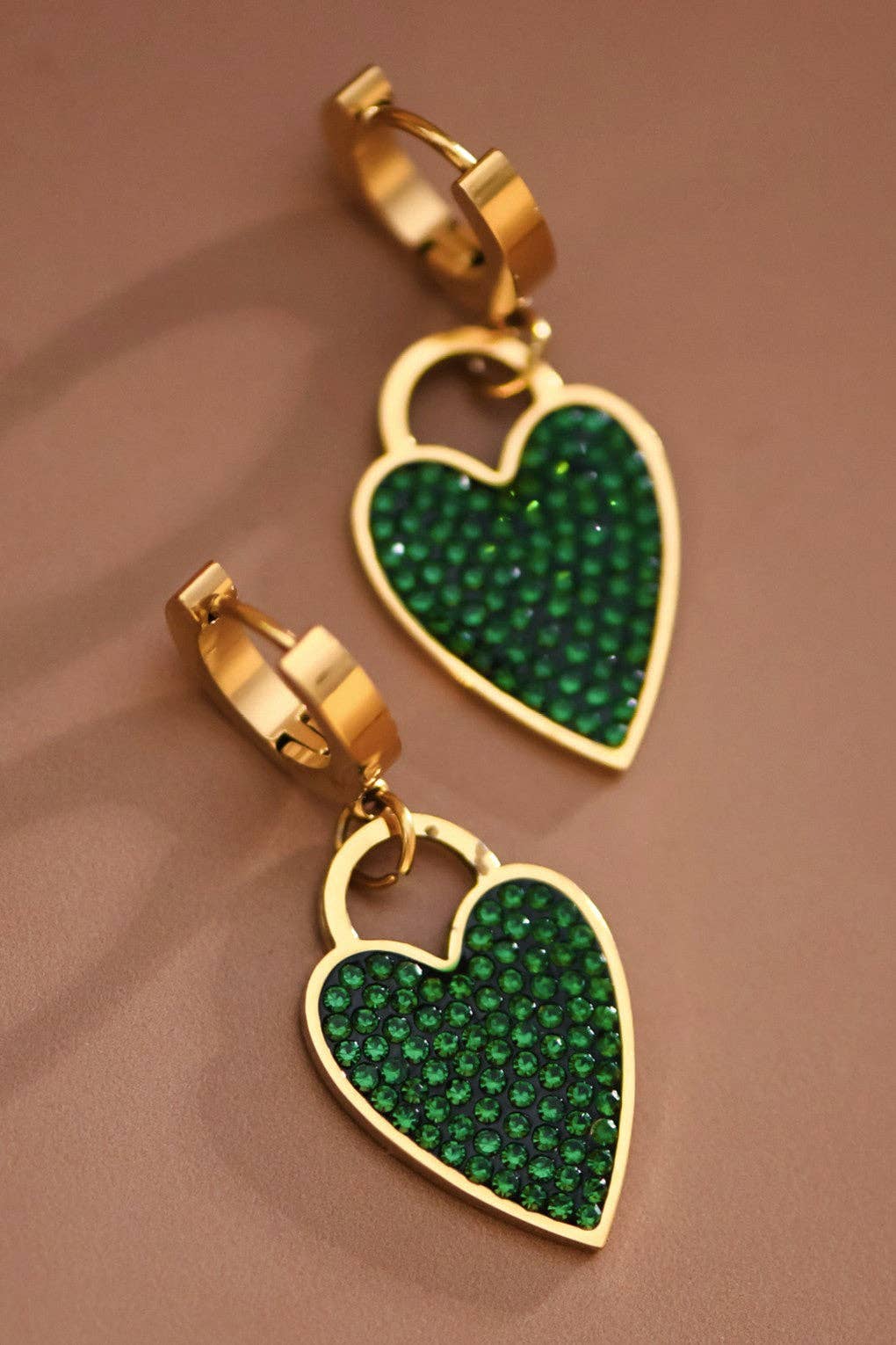 18K Gold Plated Waterproof Stainless Steel Drop Earrings - 7663