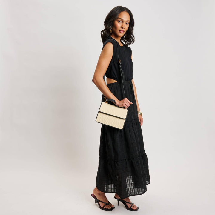 Beige Black Crossbody Handbag