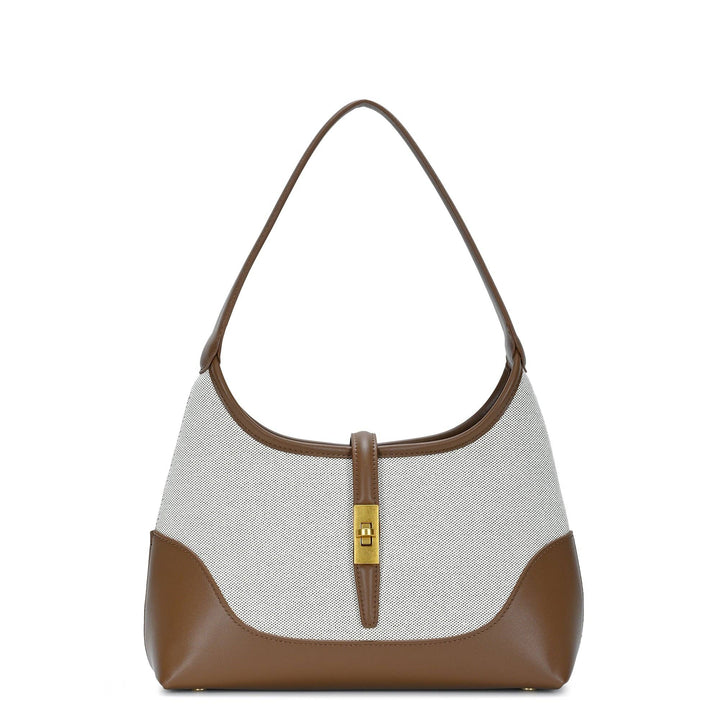 White Cotton Canvas Shoulder Bag