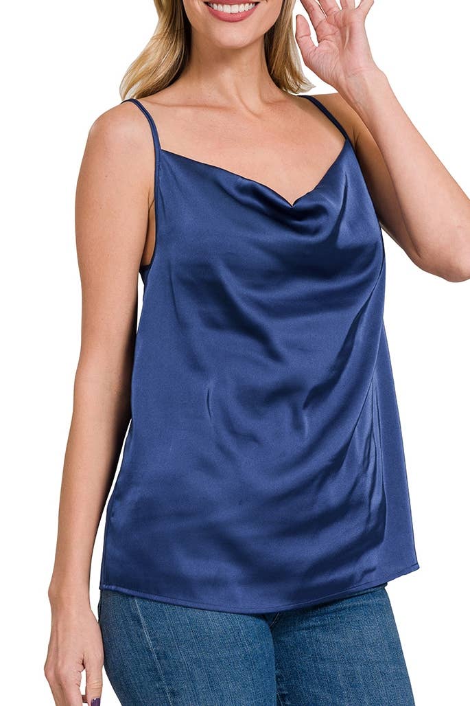 Satin Cowl Neck Cami Top
