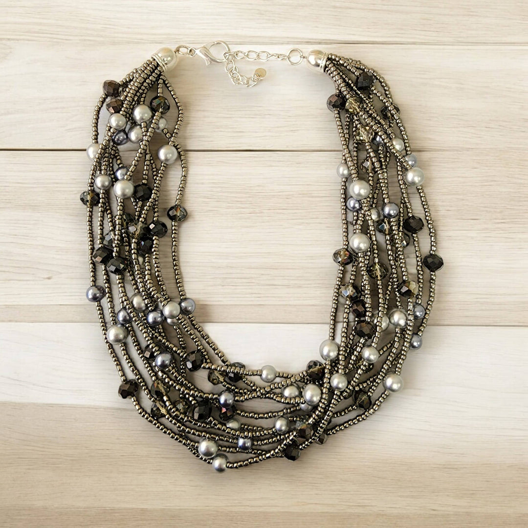 Hematite Seed Bead Necklace