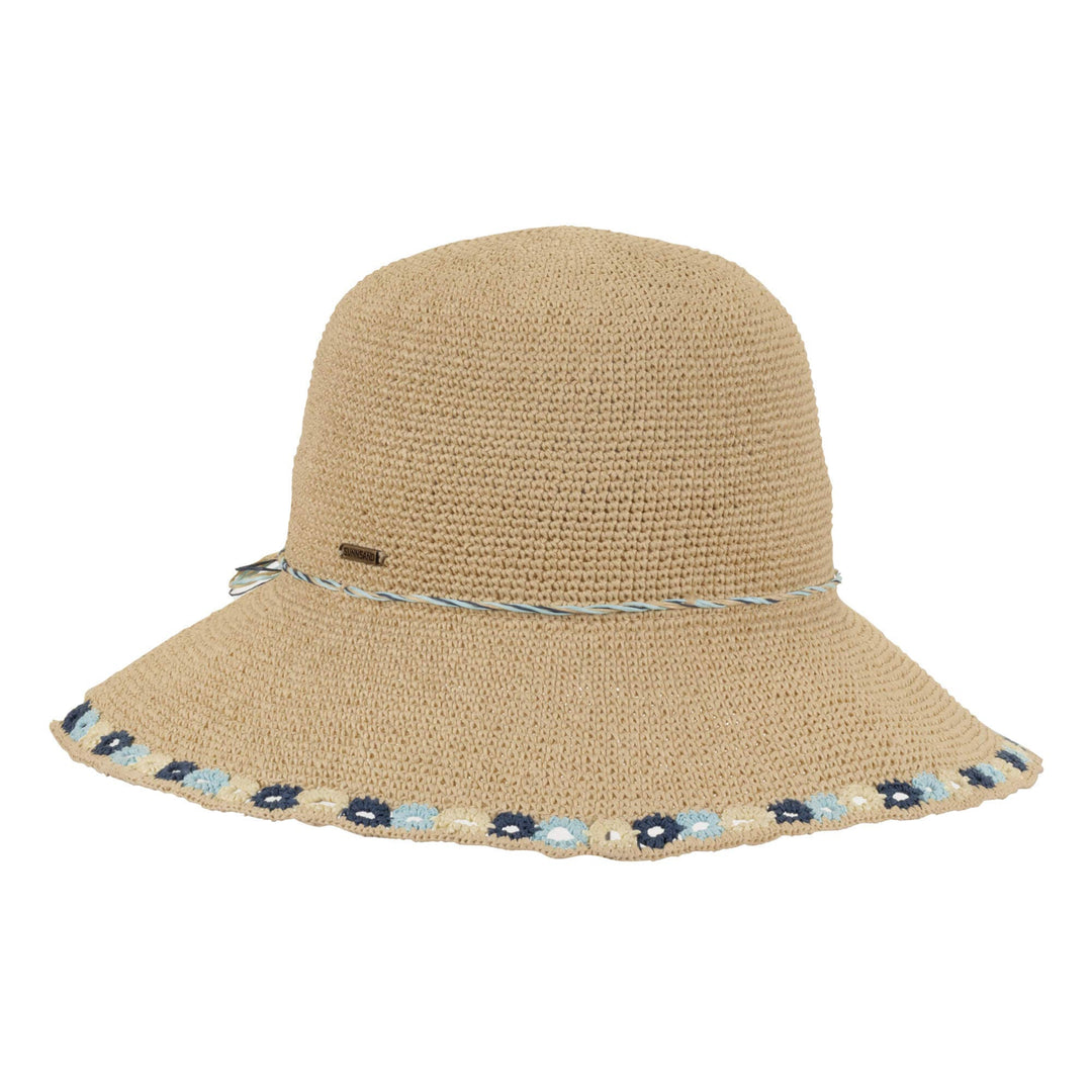 Natural Bucket Hat with Flowers