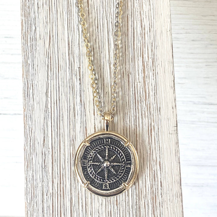 Compass Coin Necklace