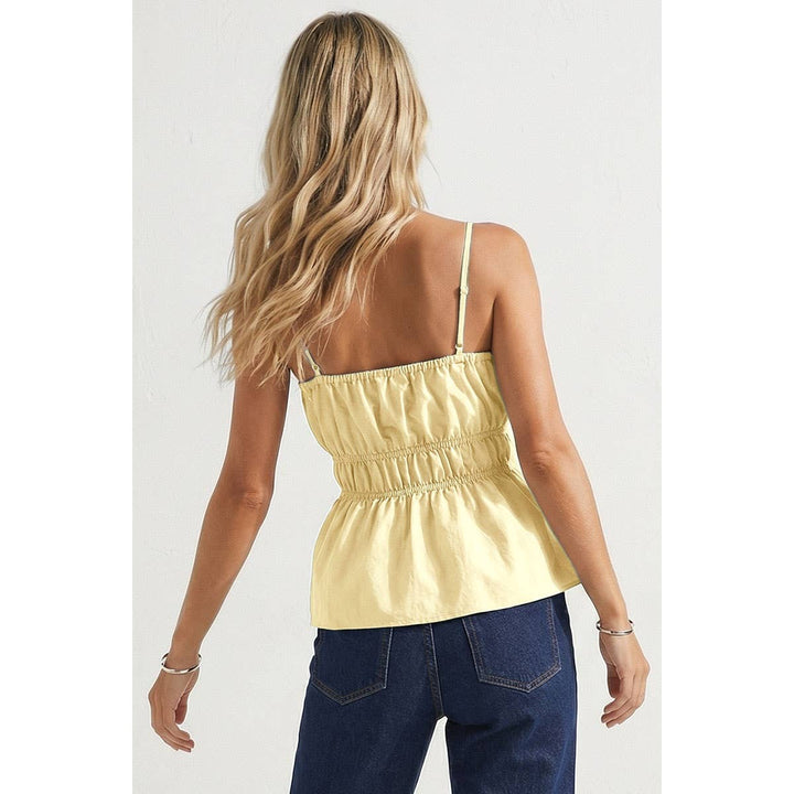 Buckle Pleated Sleeveless Top