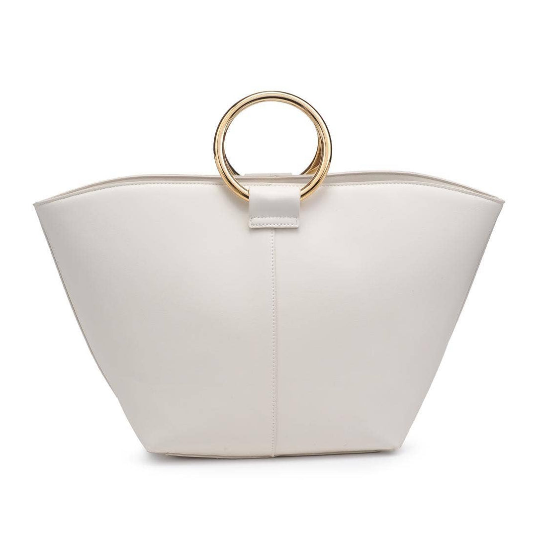 Black Luxe Tote with Gold Handle