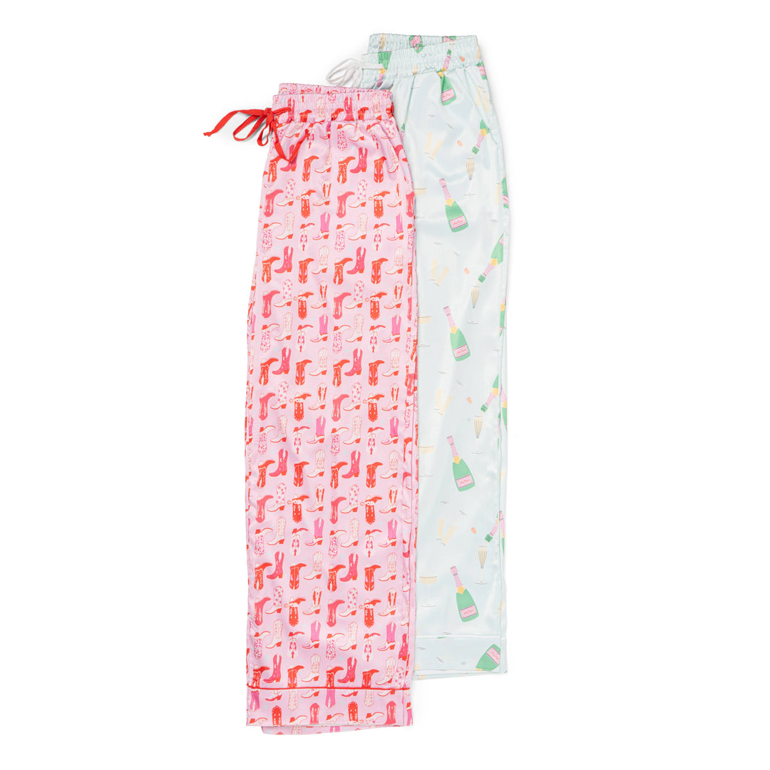 Boots & Bubbles Satin Pajama Pant