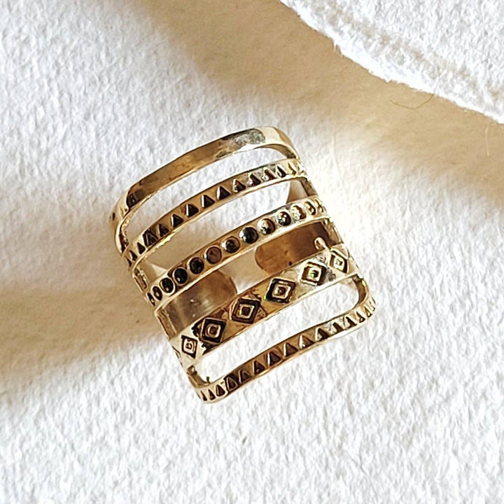Brass Ring Handmade Etched Design