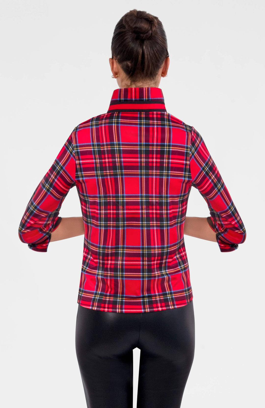 Gretchen Scott Twist &amp; Shout Red Plaid Top