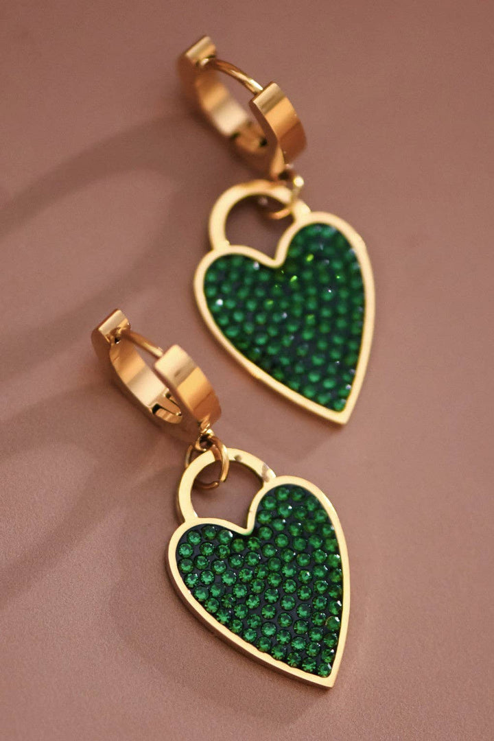 18K Gold Plated Waterproof Stainless Steel Drop Earrings - 7663