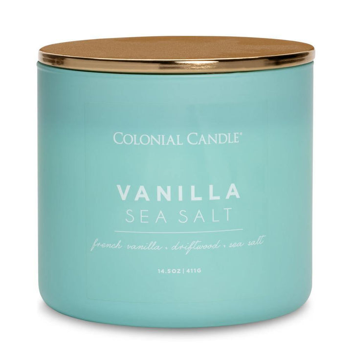 Vanilla Sea Salt Scented Jar Candle, Soy Blend Wax, 14.5oz