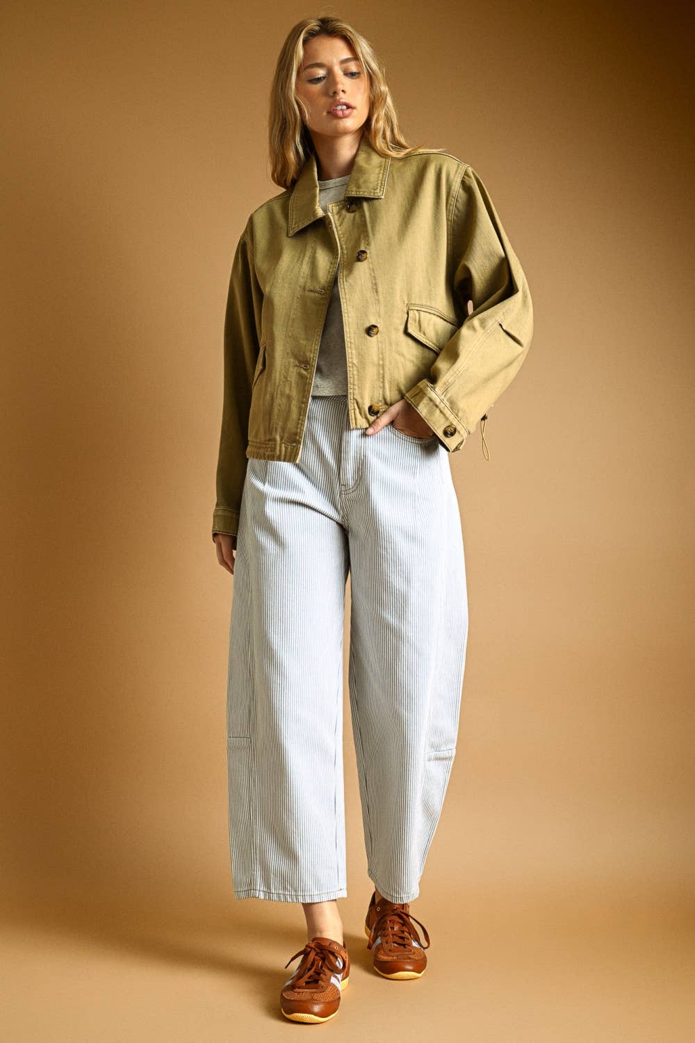Navy Long Sleeve Cotton Jacket