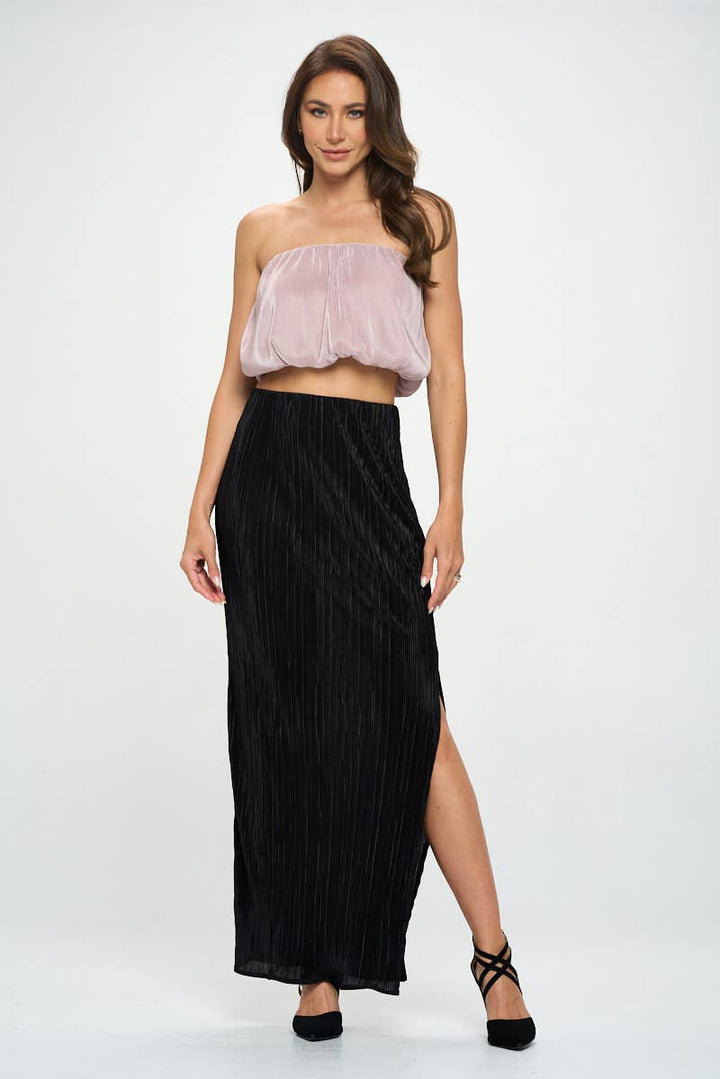 Black Maxi Skirt with Slit
