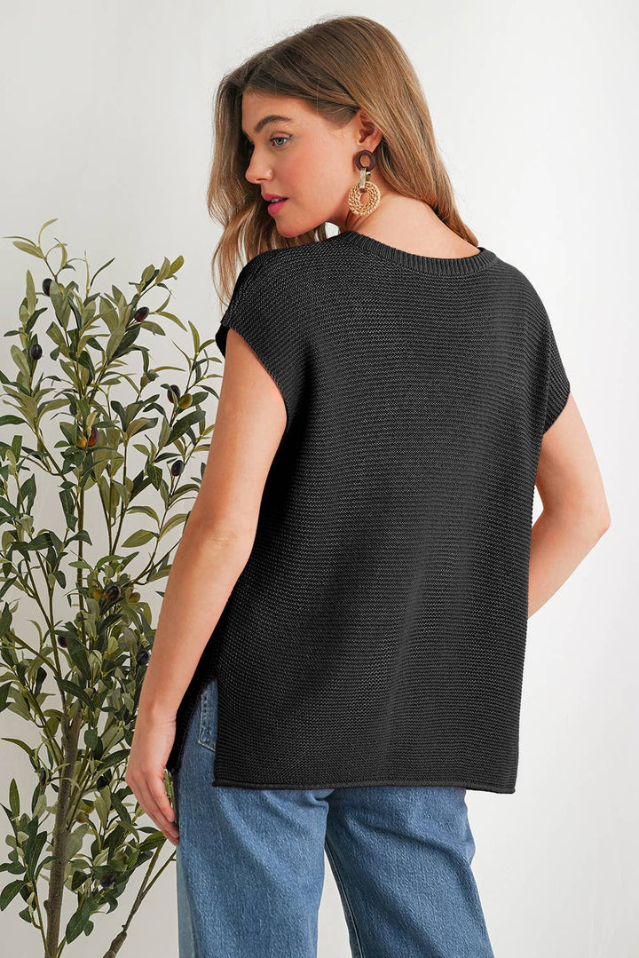 Pink Round Neck Sweater Top