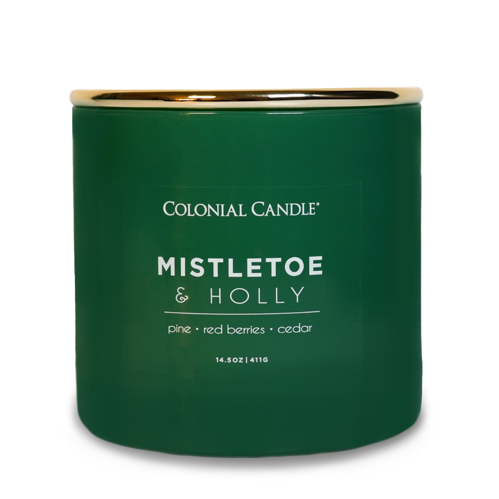 Mistletoe &amp; Holly Scented Jar Candle, Soy Blend Wax, 14.5oz
