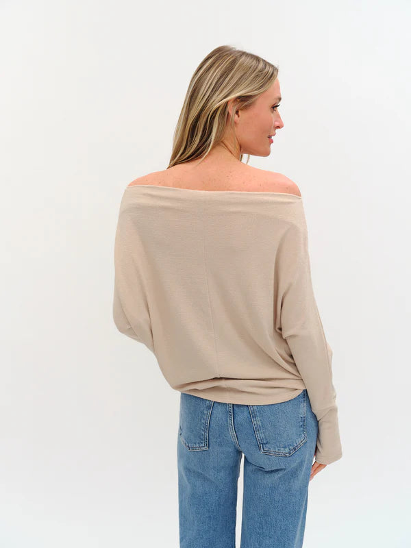 Taupe Long Sleeve Anywhere Top