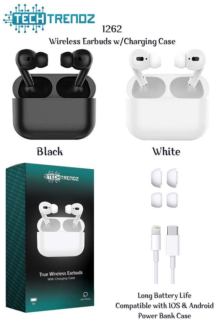 Pro Style Wireless Earbuds w/Charging Case